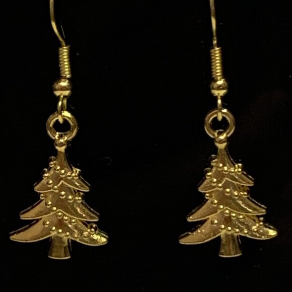 Christmas Tree Earrings, Christmas Earrings, Gift Idea, Holiday Earrings, Tree - Picture 1 of 6